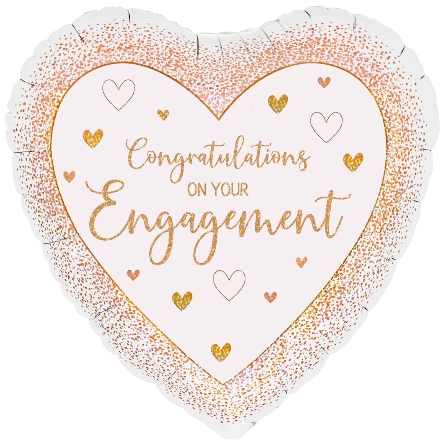 18"/ 46cm ENGAGEMENT ROSE GOLD HEART SHAPE FOIL BALLOON