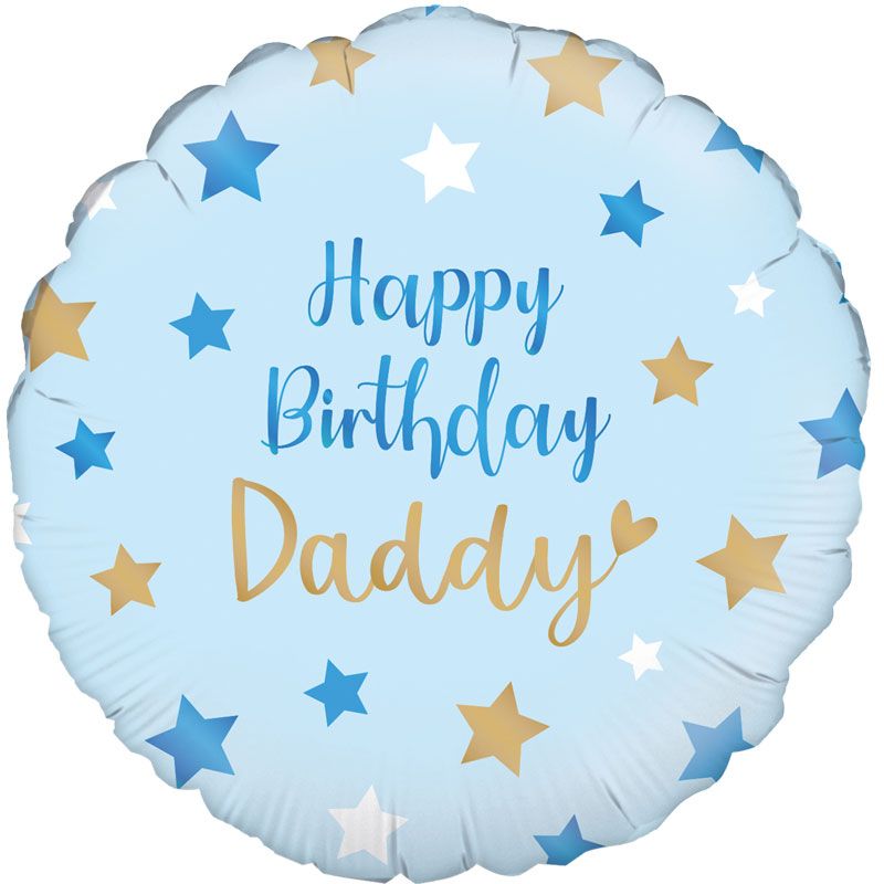 18"/ 46cm HAPPY BIRTHDAY DADDY ROUND FOIL BALLOON