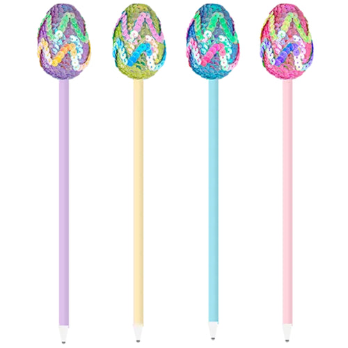 SEQUIN EGG PEN (23.5cm) (ASSORTED COLOURS)