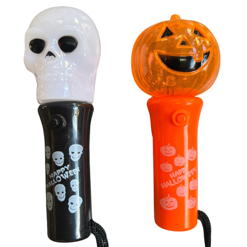 SPOOKY LED HANDHELD LIGHT (2 ASSORTED DESIGNS - BATTERIES INCLUDED)