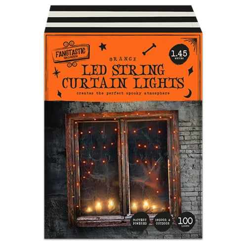 100 LED CURTAIN LIGHTS 1.45m LENGTH (BATTERIES NOT INCLUDED)