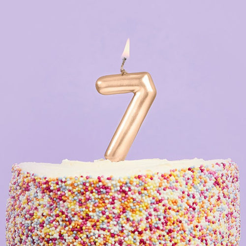 3"/ 8cm GOLD NUMBER '7' CANDLE