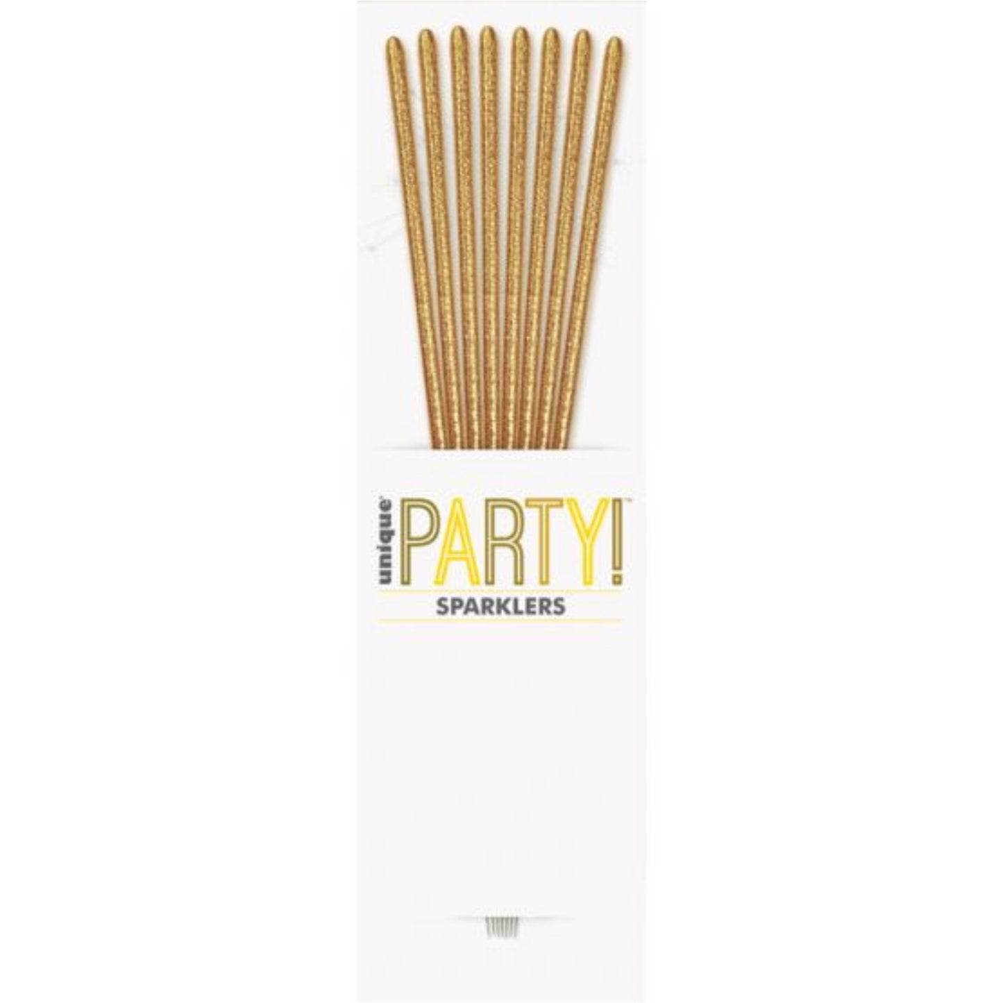 7"/ 18cm GOLD GLITZ SPARKLERS CANDLES (8 PACK)