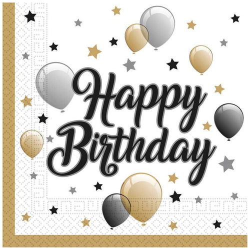 MILESTONE HAPPY BIRTHDAY NAPKINS (17cm - 20 PACK)