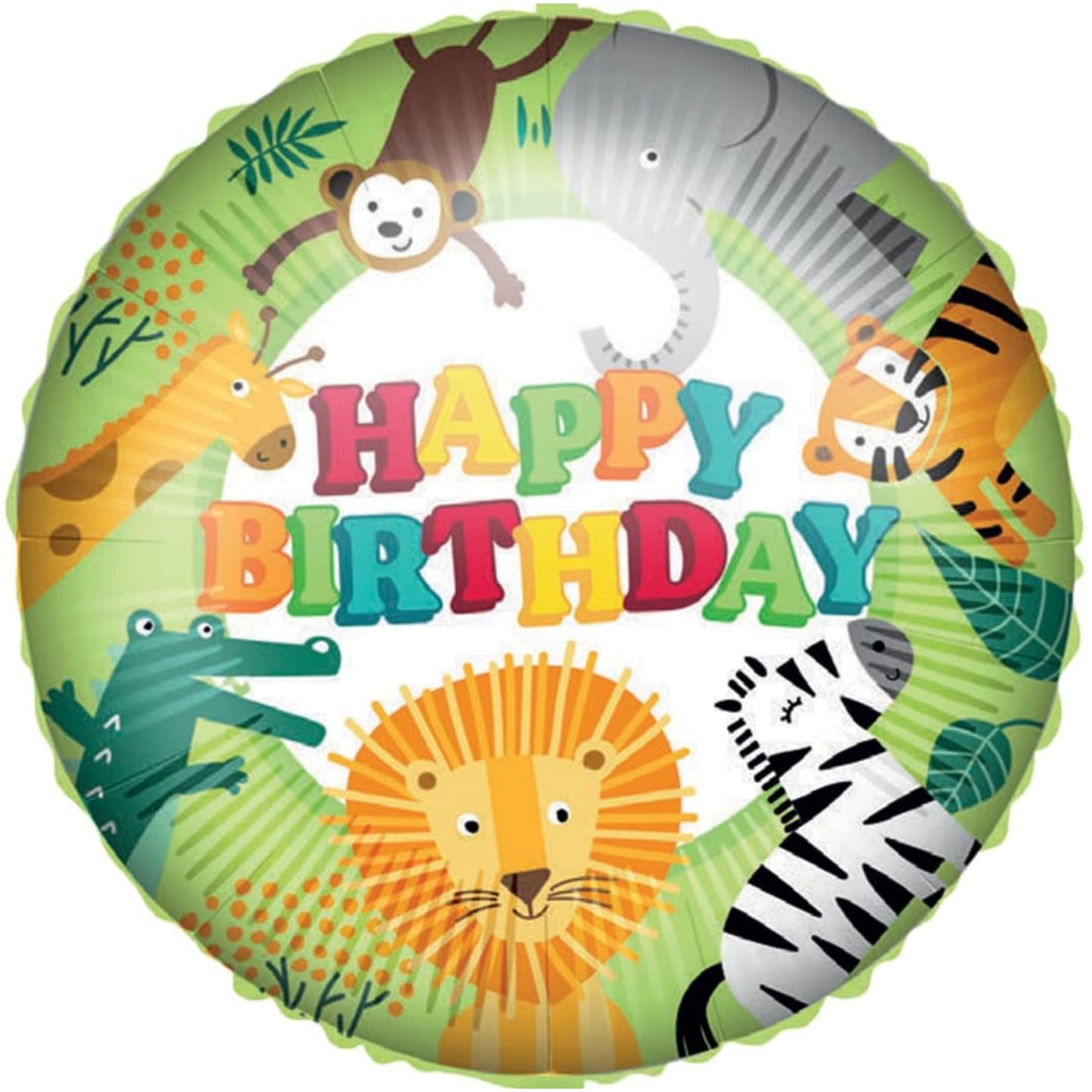 18"/ 46cm HAPPY BIRTHDAY JUNGLE SAFARI ROUND FOIL BALLOON