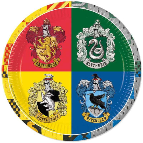 HARRY POTTER HOGWARTS HOUSES PAPER PLATES (23cm - 8 PACK)