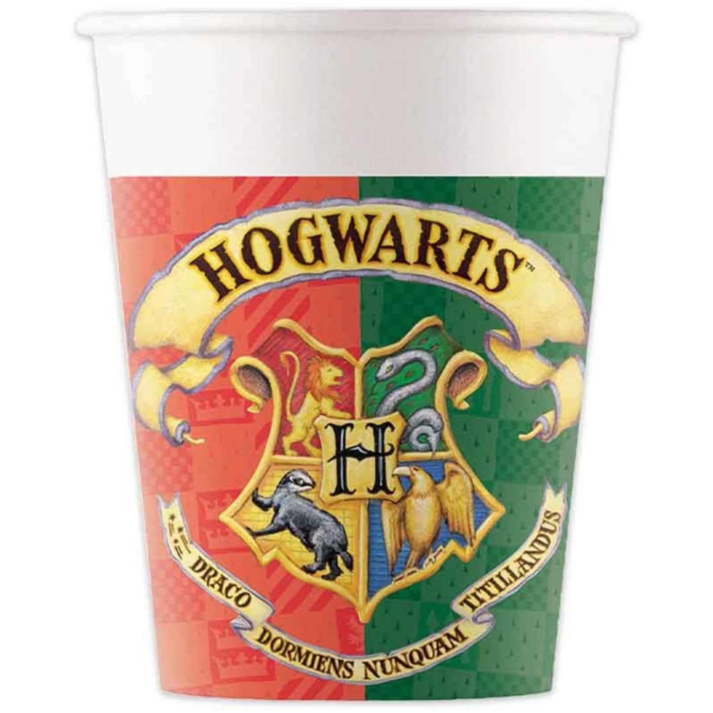 HARRY POTTER HOGWARTS HOUSES PAPER CUPS (8 PACK)