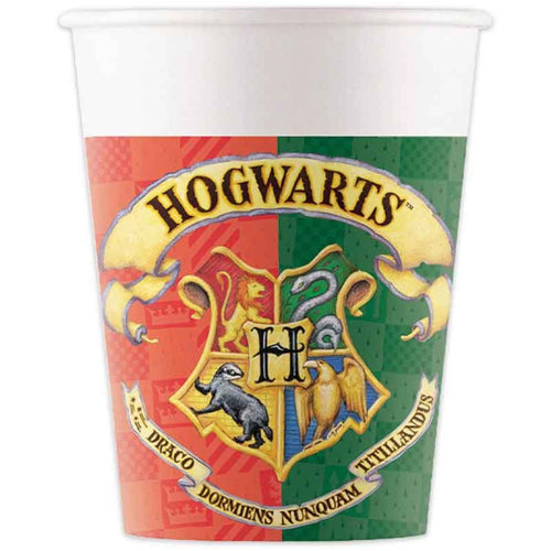 HARRY POTTER HOGWARTS HOUSES PAPER CUPS (8 PACK)