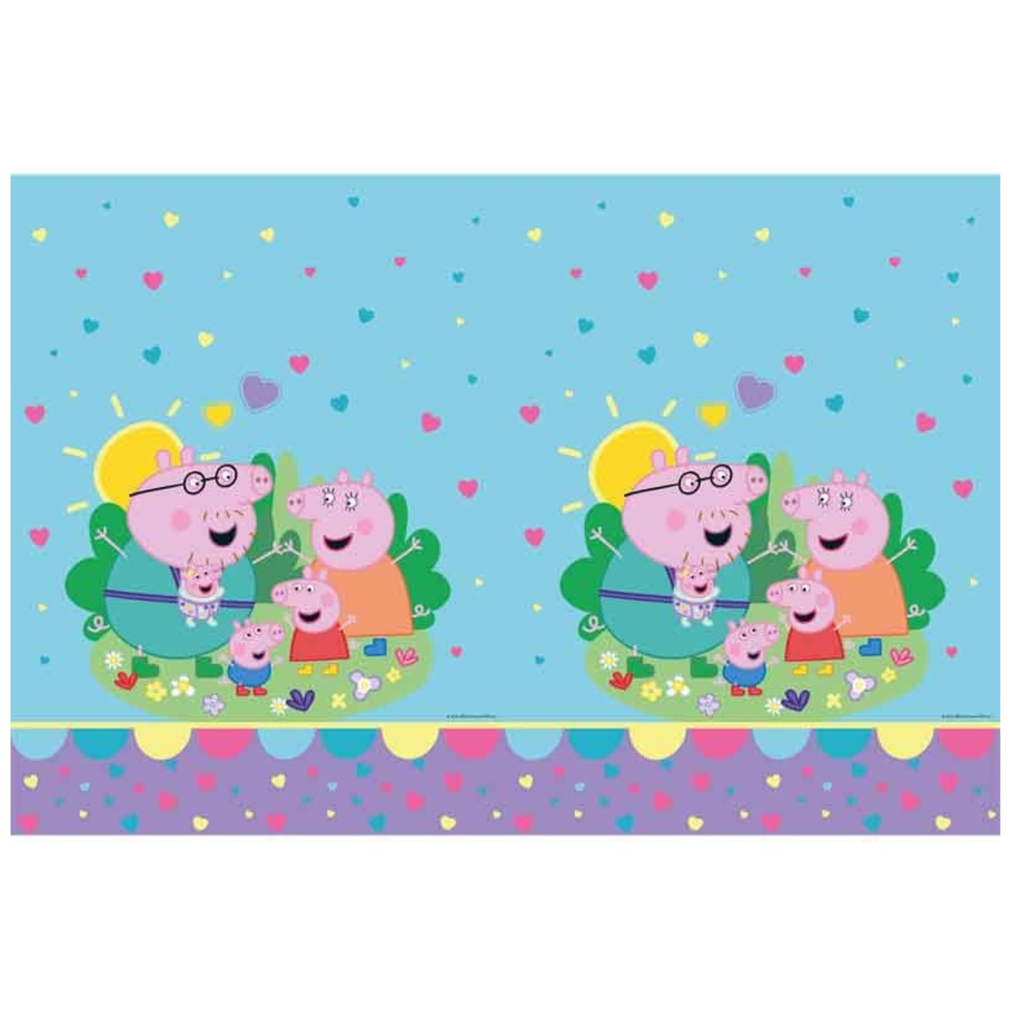 PEPPA PIG MADE WITH LOVE PLASTIC TABLECOVER (120cm)