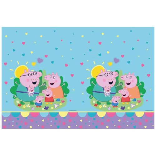 PEPPA PIG MADE WITH LOVE PLASTIC TABLECOVER (120cm)