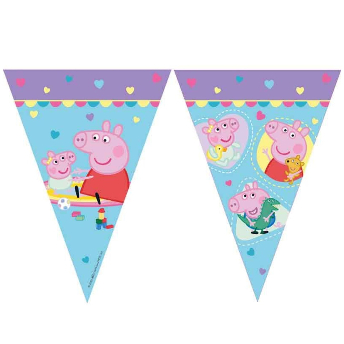 PEPPA PIG MADE WITH LOVE PAPER TRIANGLE FLAG BANNER
