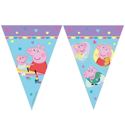 PEPPA PIG MADE WITH LOVE PAPER TRIANGLE FLAG BANNER
