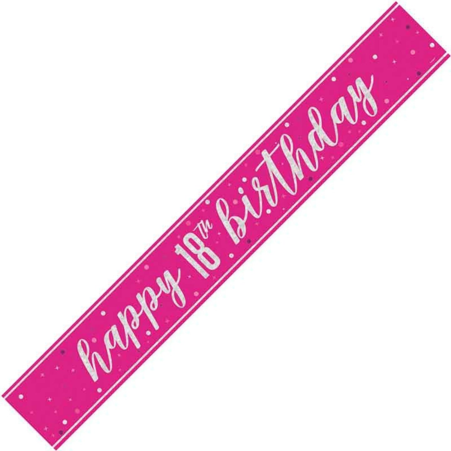 9ft / 2.7m GLITZ PINK 18TH BIRTHDAY BANNER