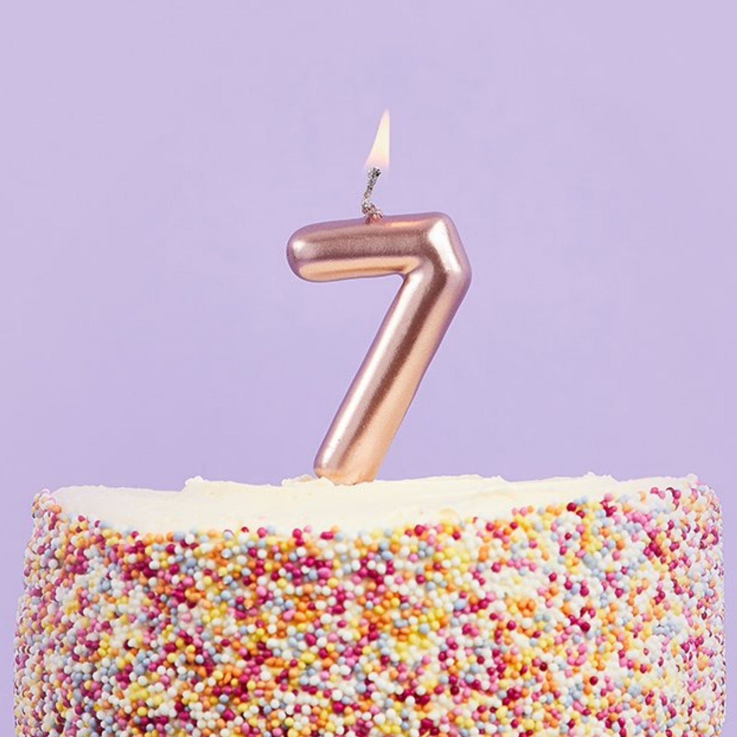 3"/ 8cm ROSE GOLD NUMBER '7' CANDLE