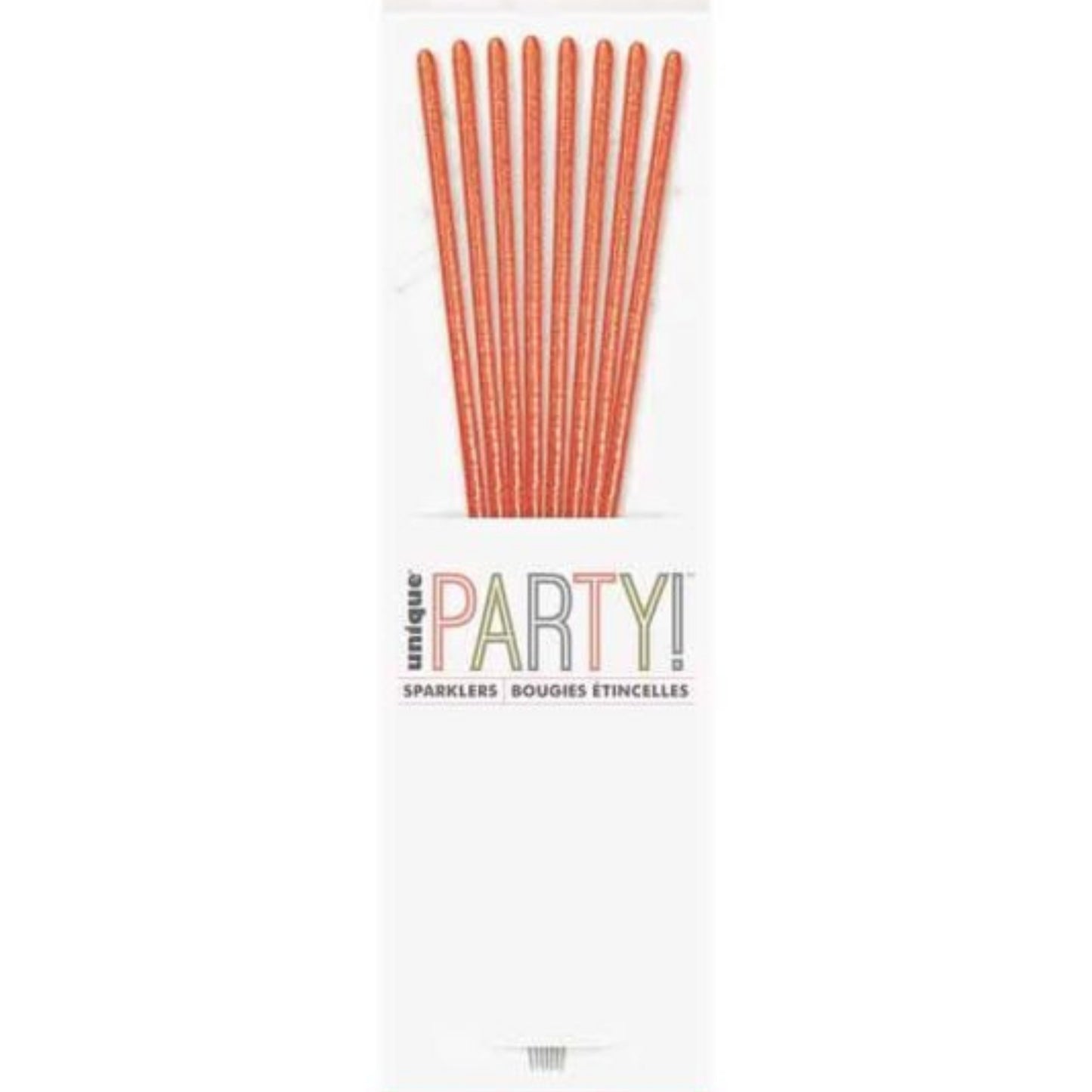 7"/ 18cm ROSE GOLD GLITZ SPARKLERS CANDLES (8 PACK)