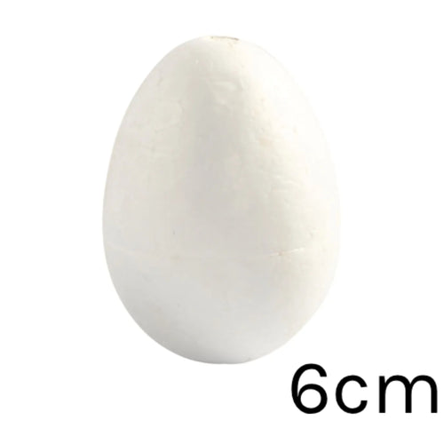 PLAIN POLYSTYRENE EGGS - 6cm (5 PACK)