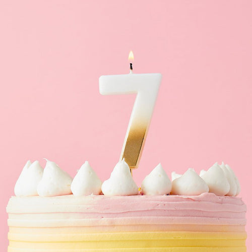 2.4"/ 6.2cm GOLD OMBRE NUMBER '7' CANDLE