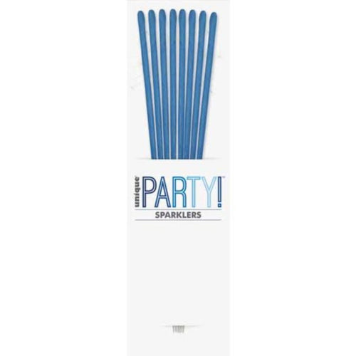 7"/ 18cm BLUE GLITZ SPARKLERS CANDLES (8 PACK)