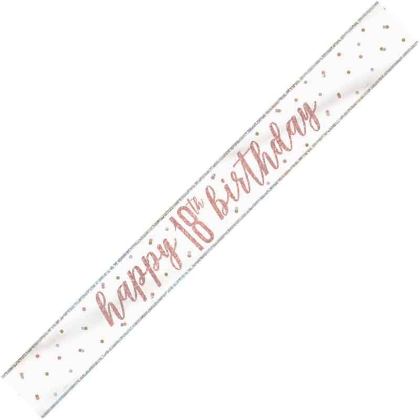 9ft / 2.7m GLITZ ROSE GOLD 18TH BIRTHDAY BANNER