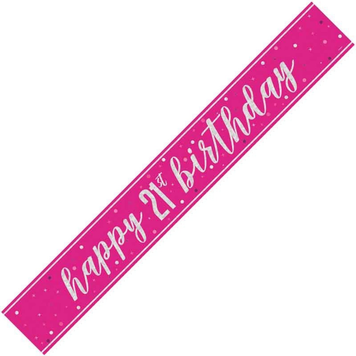 9ft / 2.7m GLITZ PINK 21ST BIRTHDAY BANNER