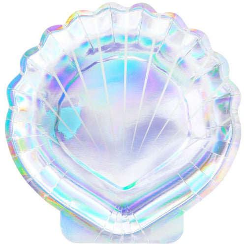 IRIDESCENT SEASHELL MERMAID PLATES (18.5cm - 6 PACK)
