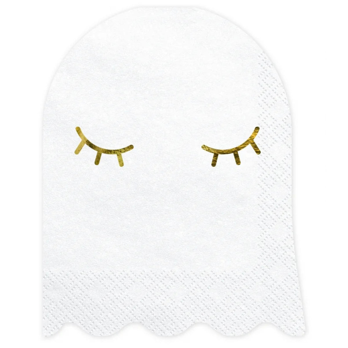 GHOST NAPKINS WITH GOLD LASHES (20 PACK)