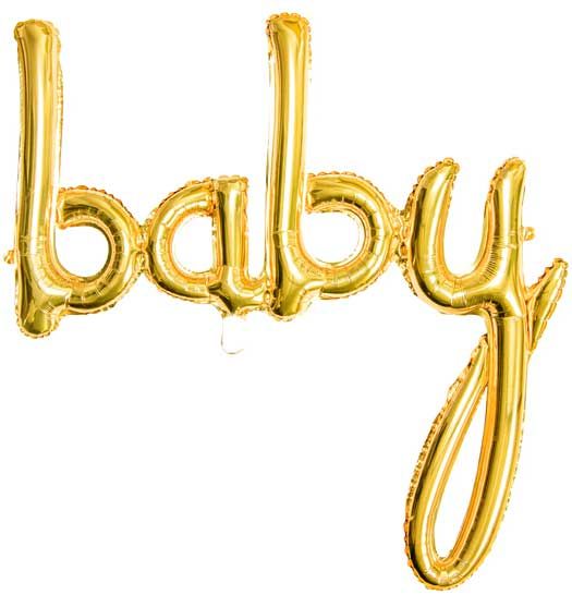 30"/ 76cm BABY GOLD AIR FILL FOIL BALLOON KIT