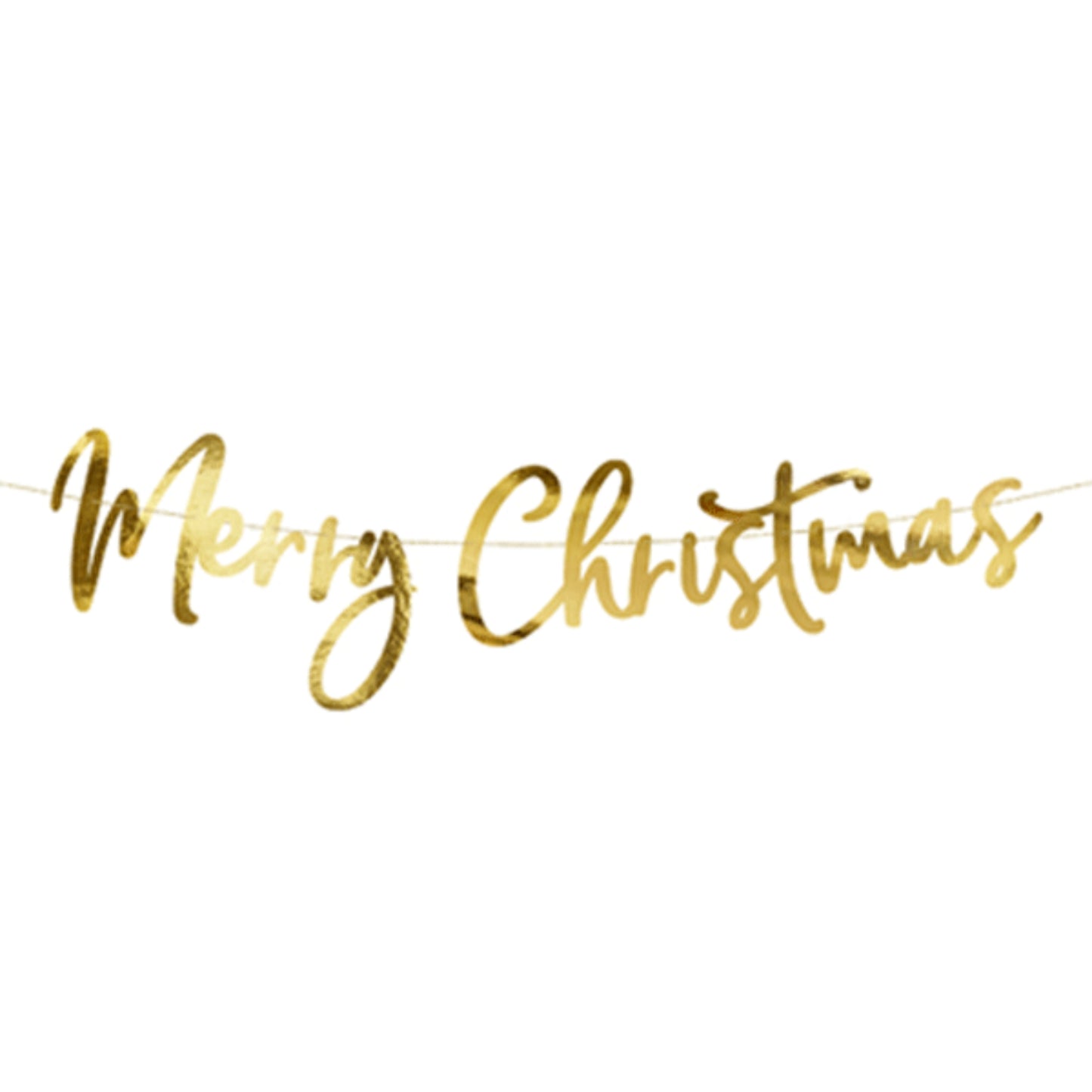 GOLD MERRY CHRISTMAS BANNER (59"/ 150cm)