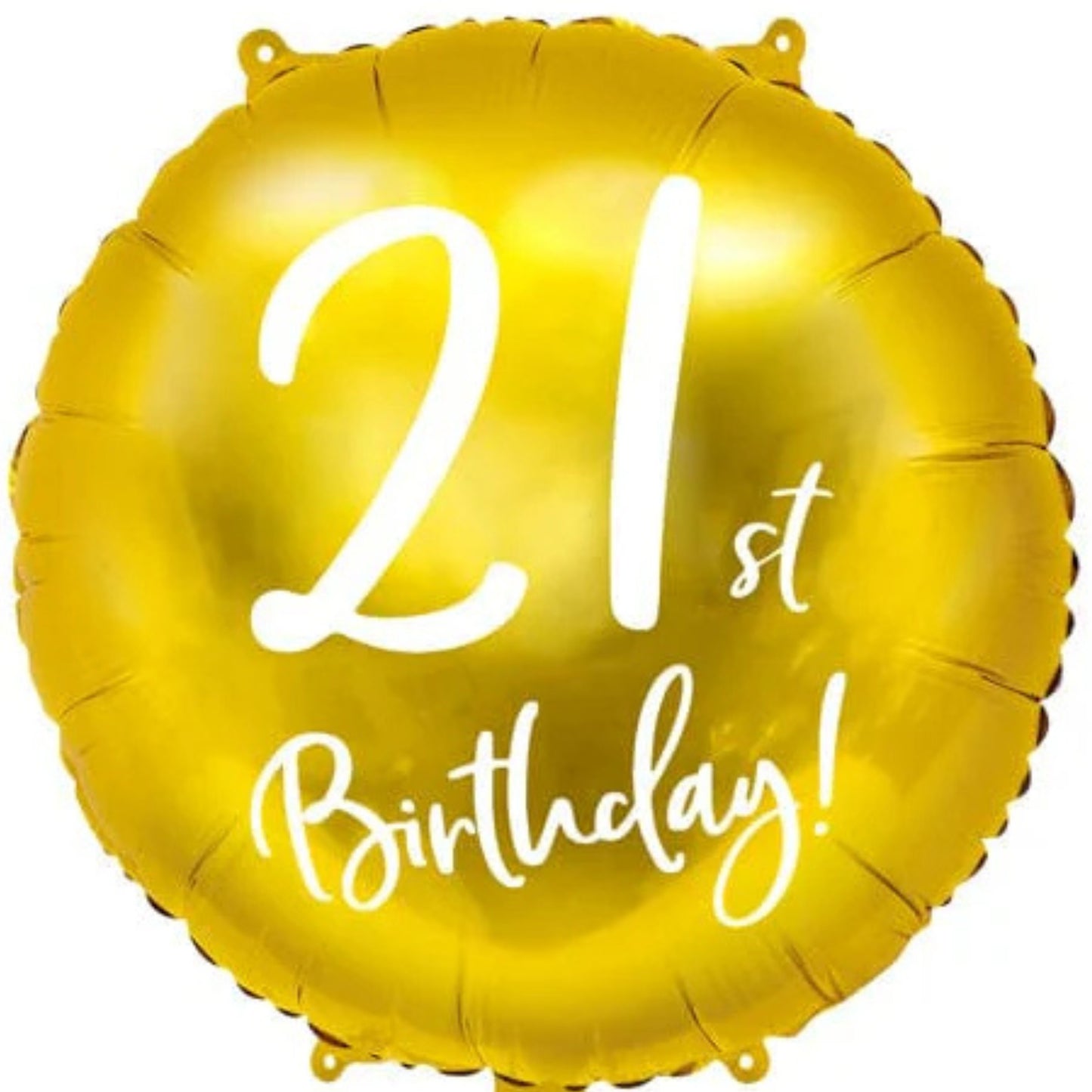 18"/ 46cm GOLD 21ST BIRTHDAY ROUND FOIL BALLOON