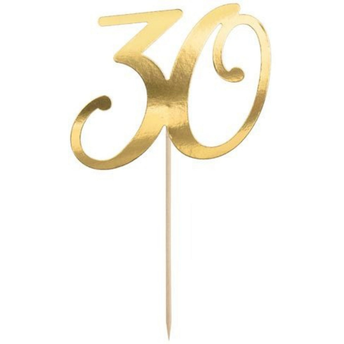 NO.30 GOLD CAKE TOPPER (21cm)