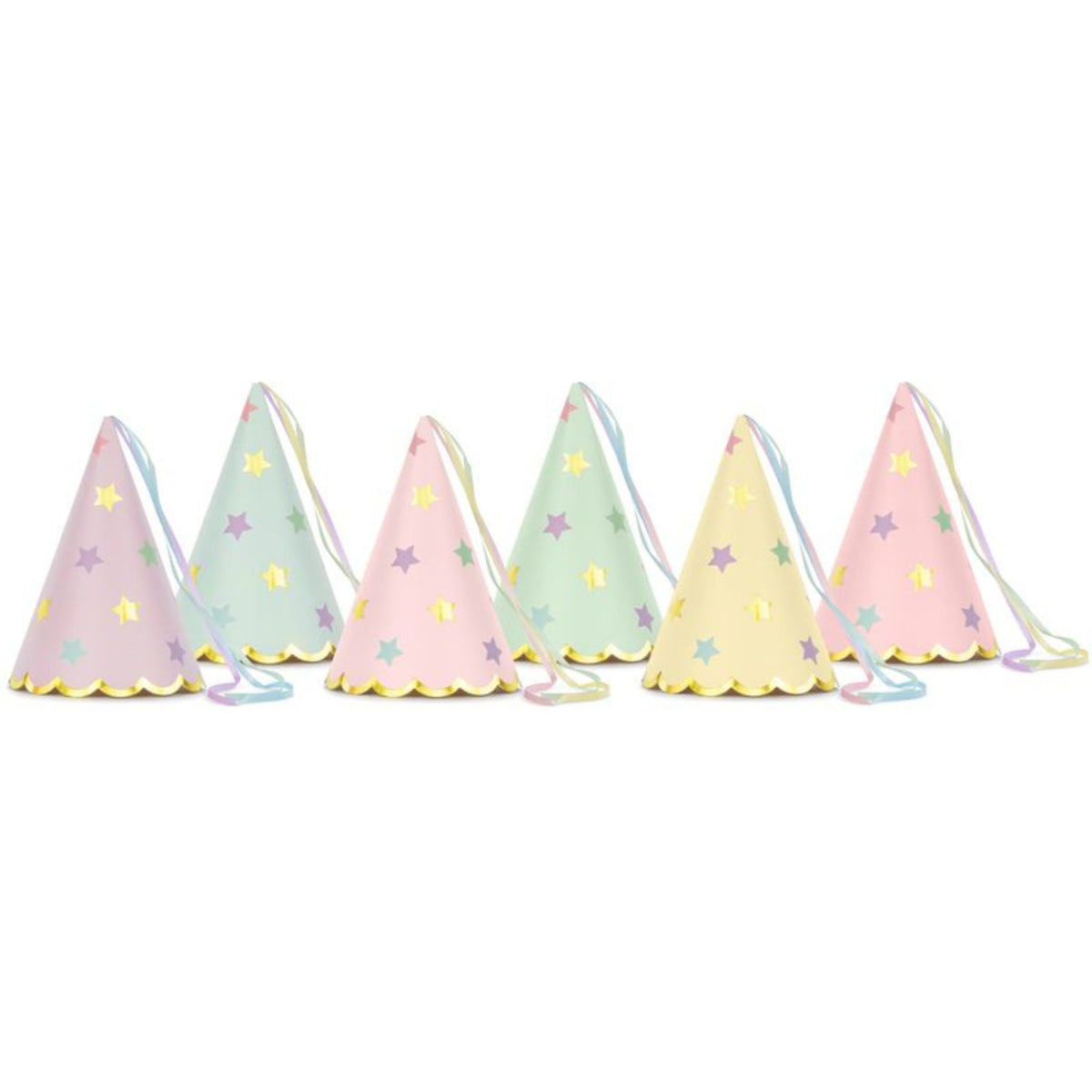 PASTEL STARS PARTY HAT (16cm, ASSORTED COLOURS)