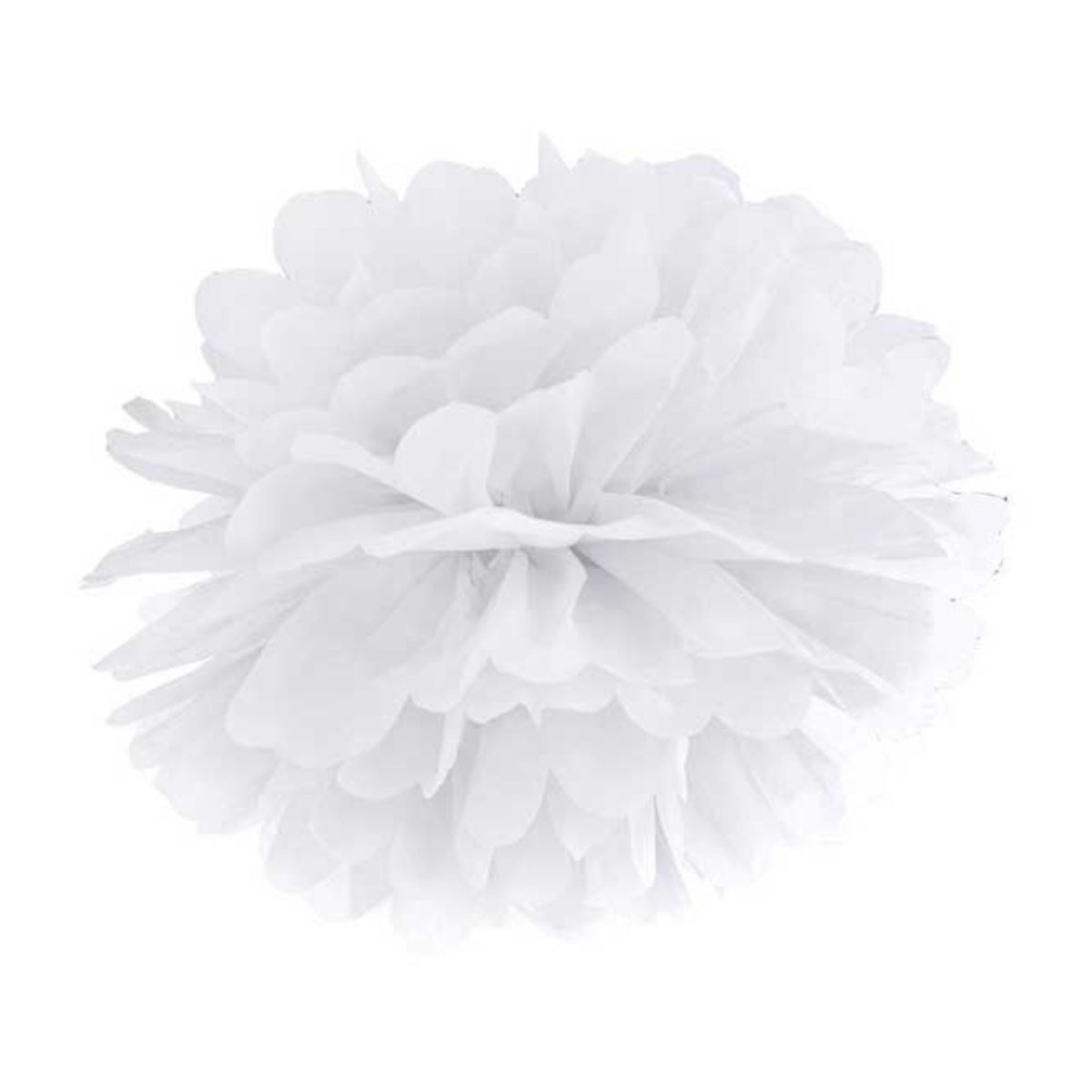 25cm WHITE TISSUE PAPER POM POM