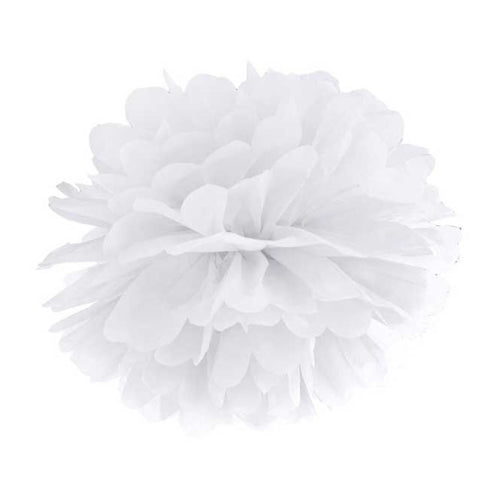 25cm WHITE TISSUE PAPER POM POM