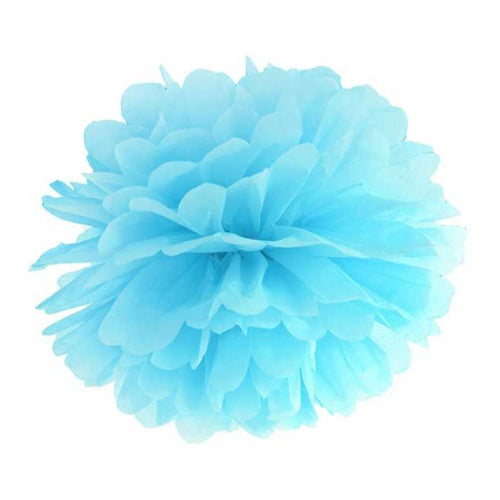 25cm SKY BLUE TISSUE PAPER POM POM