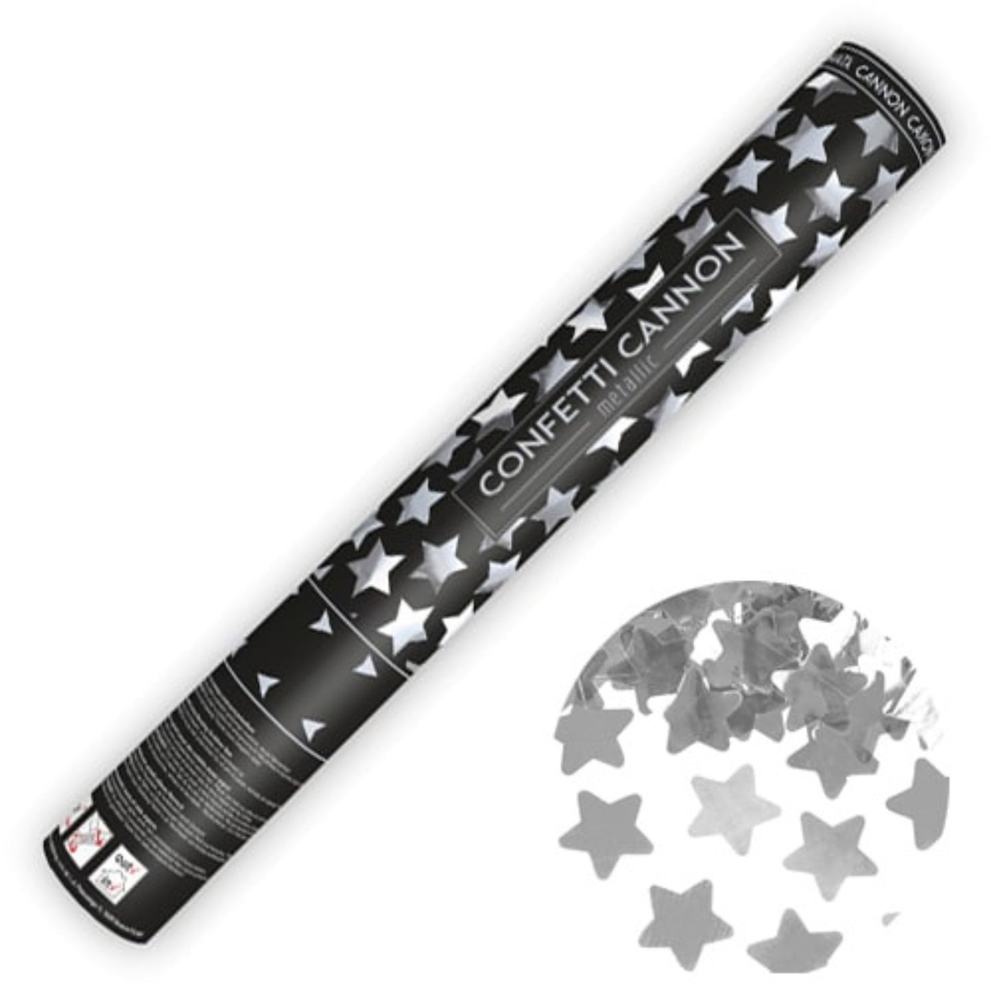 16"/ 40cm SILVER STARS CONFETTI CANON