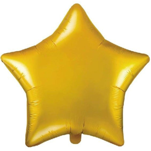 19"/ 48cm GOLD STAR SHAPED PLAIN FOIL BALLOON