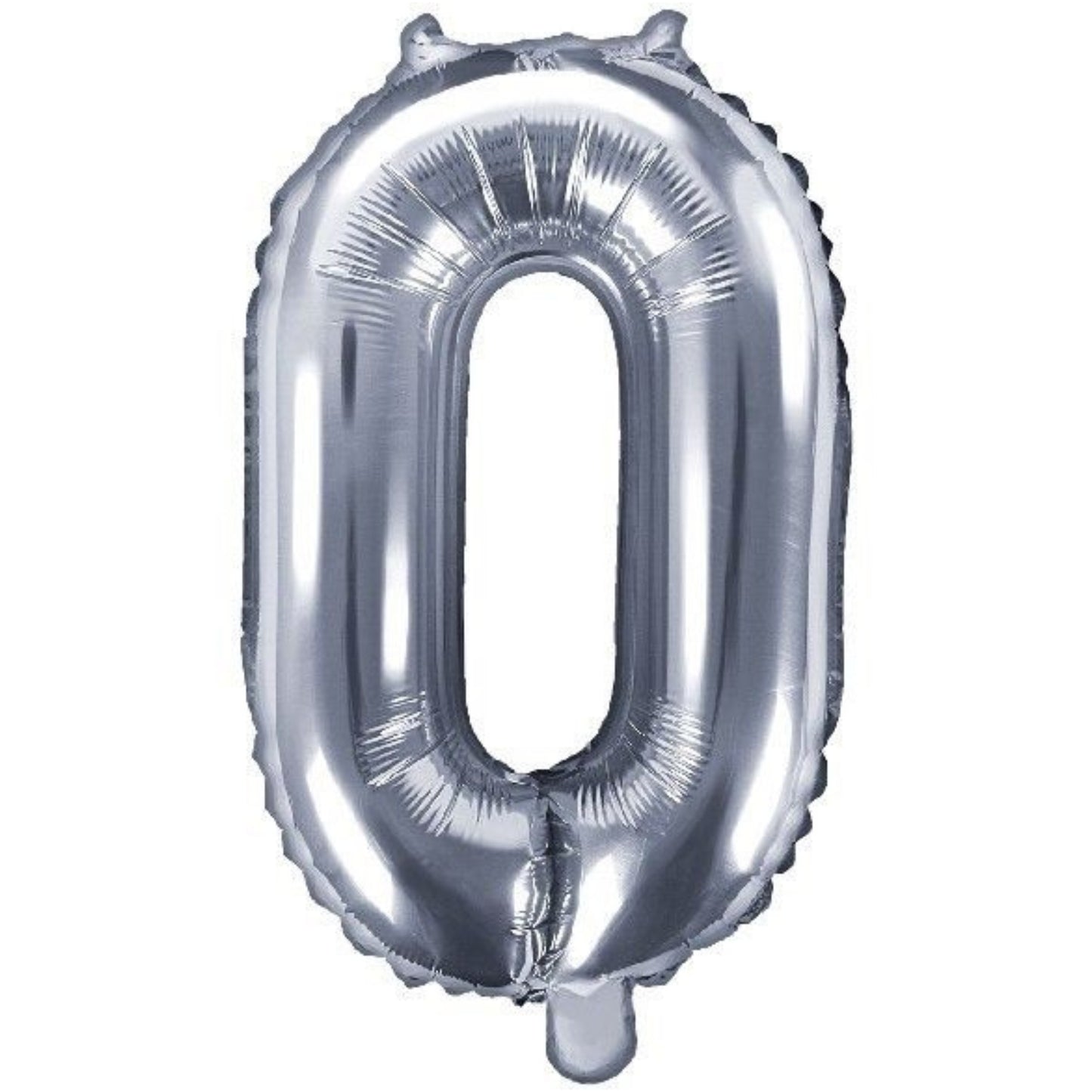 14"/ 35cm SILVER NUMBER '0' AIR FILL FOIL BALLOON
