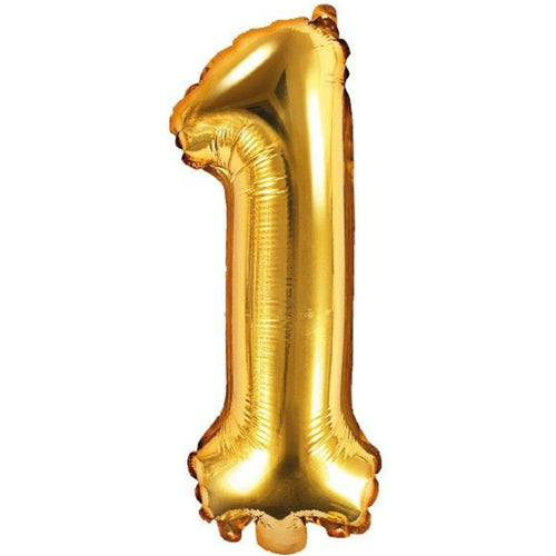 14"/ 35cm GOLD NUMBER '1' AIR FILL FOIL BALLOON