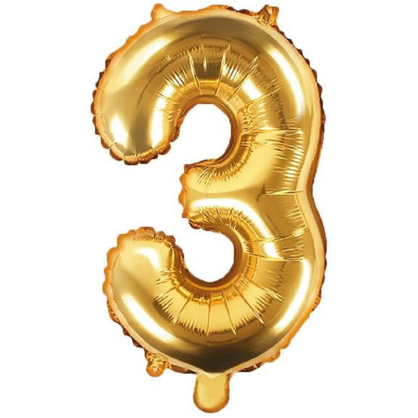 14"/ 35cm GOLD NUMBER '3' AIR FILL FOIL BALLOON