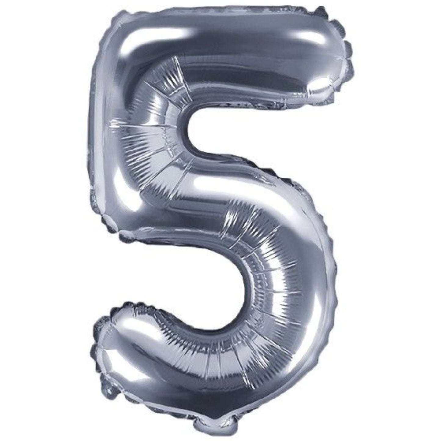 14"/ 35cm SILVER NUMBER '5' AIR FILL FOIL BALLOON