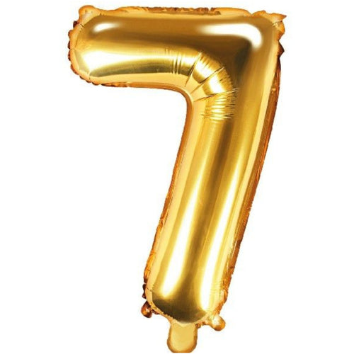 14"/ 35cm GOLD NUMBER '7' AIR FILL FOIL BALLOON