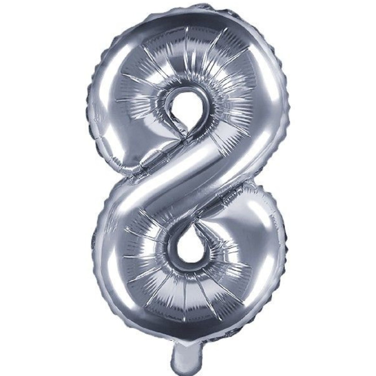 14"/ 35cm SILVER NUMBER '8' AIR FILL FOIL BALLOON