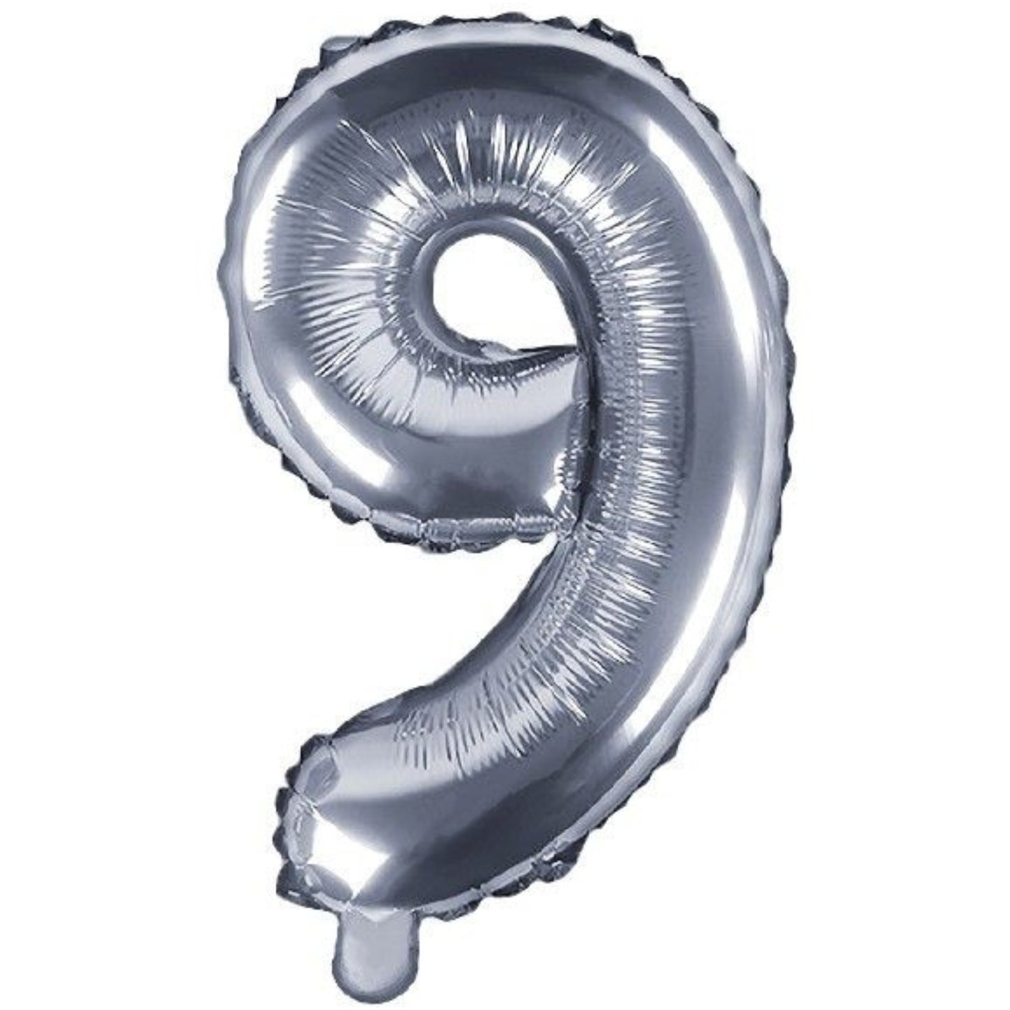 14"/ 35cm SILVER NUMBER '9' AIR FILL FOIL BALLOON