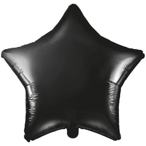 19"/ 48cm BLACK STAR SHAPED PLAIN FOIL BALLOON