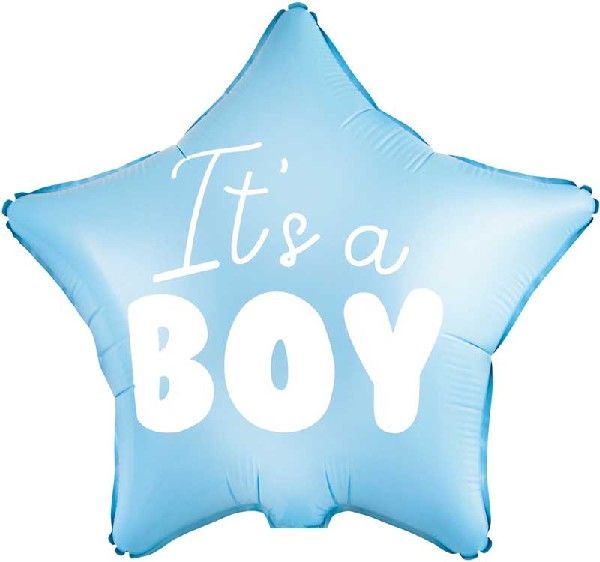 18"/ 46cm ITS A BOY STAR SHAPE FOIL BALLOON