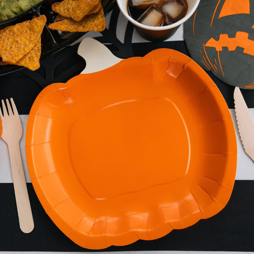 PUMPKIN PAPER PARTY PLATES (6 PACK)