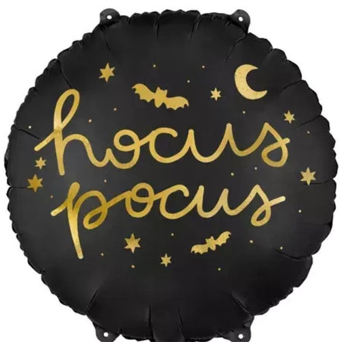 18"/ 46cm HOCUS POCUS BLACK ROUND FOIL BALLOON