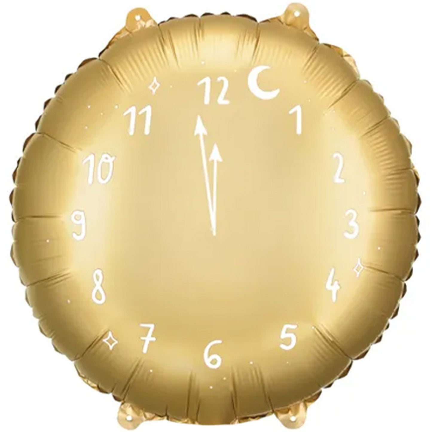 18"/ 46cm MIDNIGHT CLOCK GOLD ROUND FOIL BALLOON