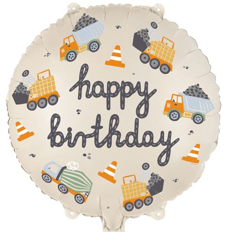 18"/ 46cm CONSTRUCTION VEHICLE ROUND FOIL BALLOON