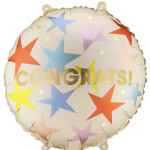 18"/ 46cm CONGRATS! STARS ROUND FOIL BALLOON